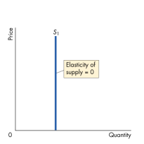 <ul><li><p>aanbodcurve is verticaal en de elasticiteit van het aanbod is 0</p><p></p></li></ul>