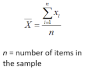 <p>sum of terms / number of terms</p>