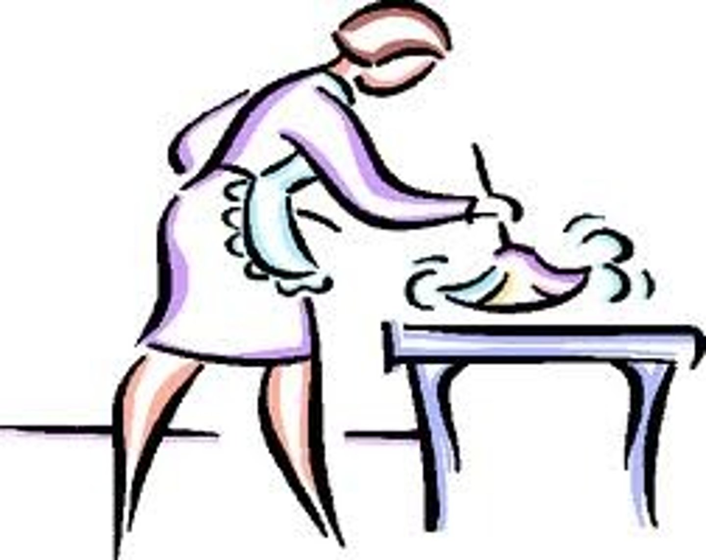 <p>to dust (the furniture)</p>