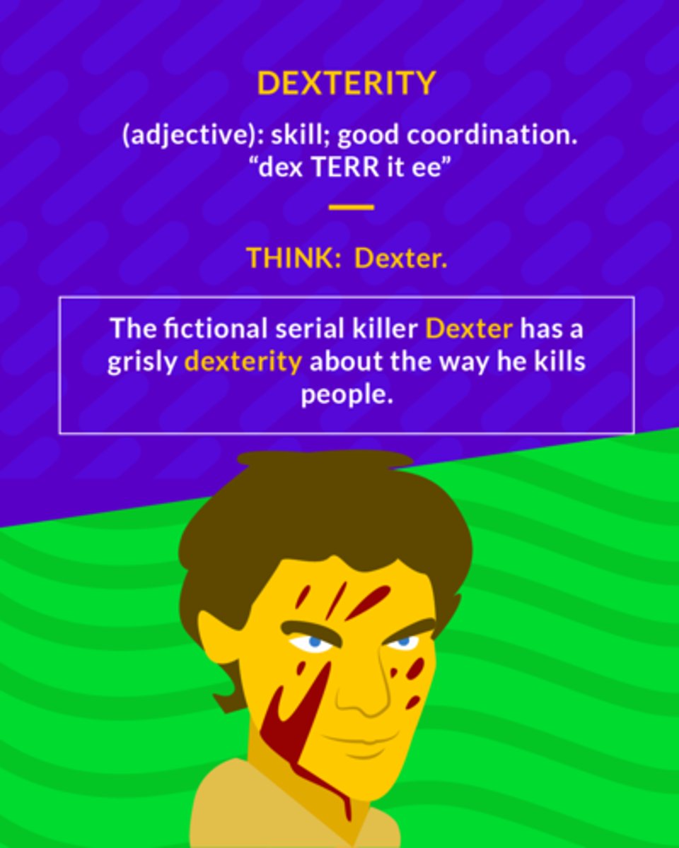 <p>(adj.) skill in performing tasks, especially with the hands</p>