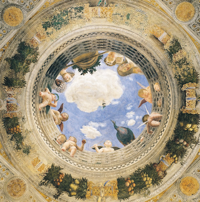 <p>tavanul camerei degli sposi - andrea mantegna</p>