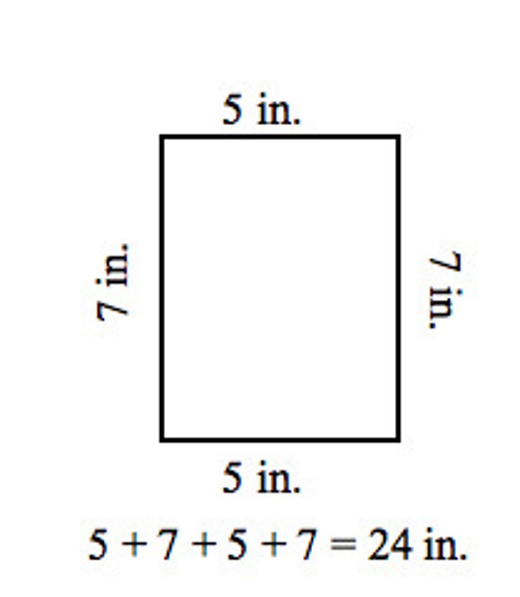 <p>p=s+s+s.... (s= side)</p>