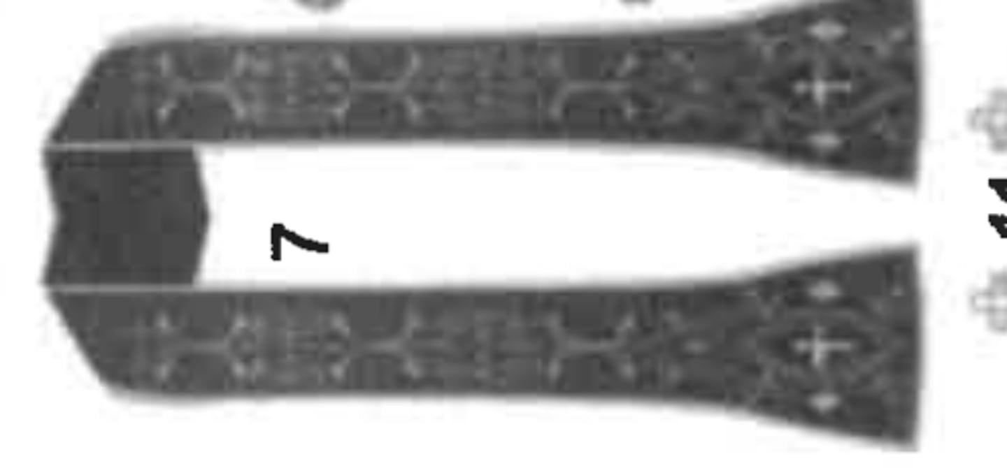 <p>narrow strip of cloth, worn over the preists neck, which indicated the power of the preisthood</p>