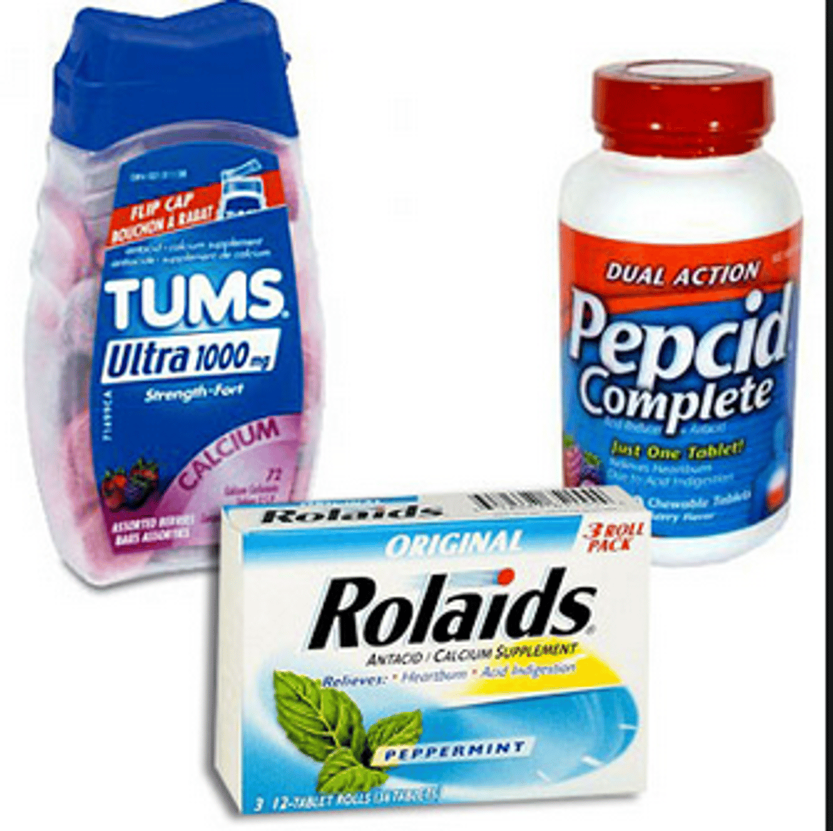 <p>H2 antagonists, PPIs (omeprazole), OTC antacids</p>
