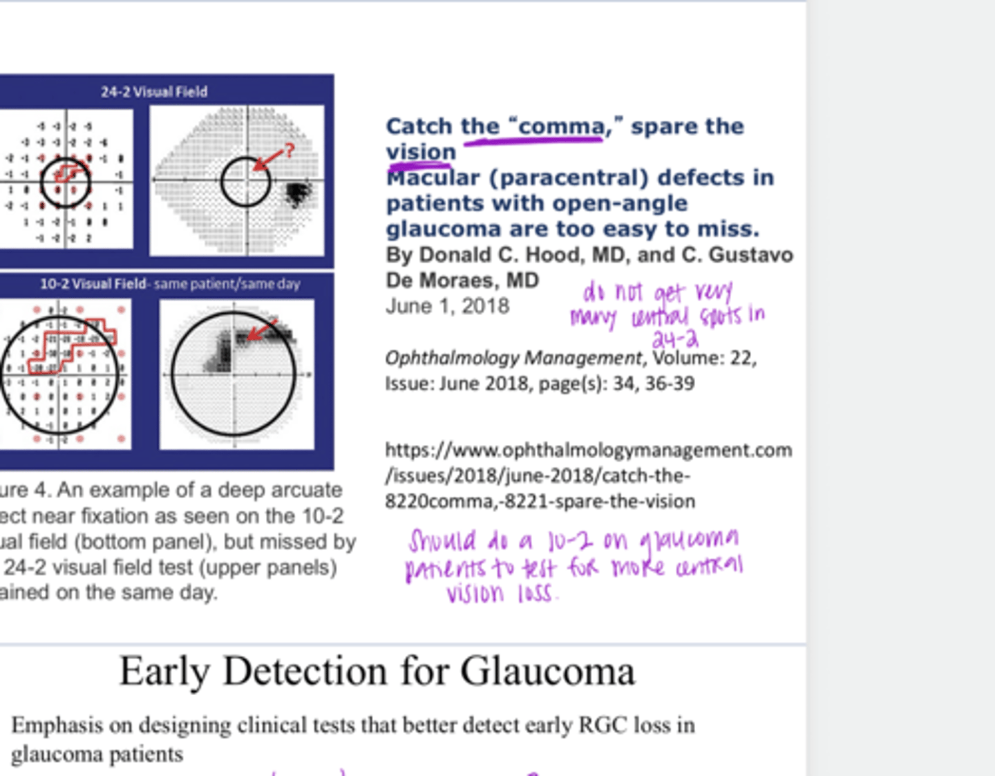 <p>What are the functional tests that are involved in the early detection of glaucoma?</p>
