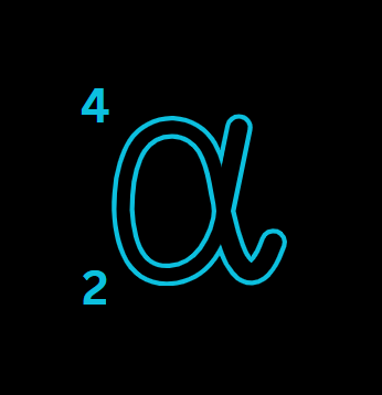<p>2 protons</p><p>2 neutrons </p>
