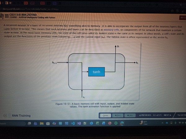 <p>Aa component of a recurrent neural network (RNN)  that maintains a certain state in time.</p>