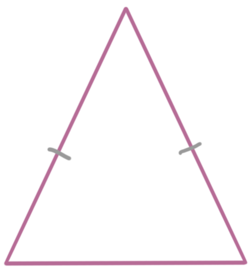 <p>A triangle with at least two sides of equal length.</p>