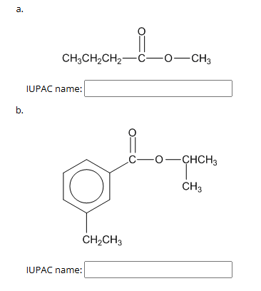 <p>6: Give the IUPAC name for each of the following:</p><p><br></p><p></p>