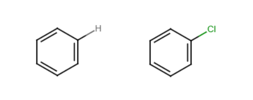 <p>Benzene reacts with Cl2 or Br2 in the presence of an acid to perform a substitution</p>