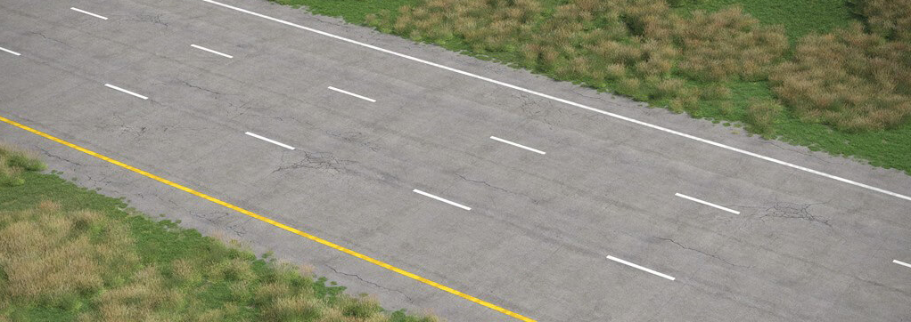 **What do broken white lines indicate?**