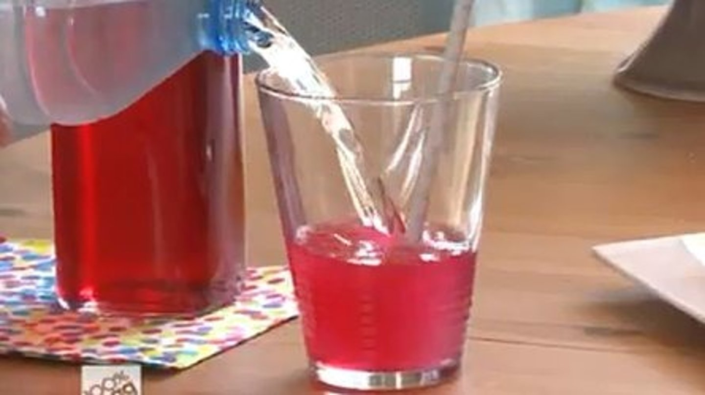 <p>berry syrup with water</p>