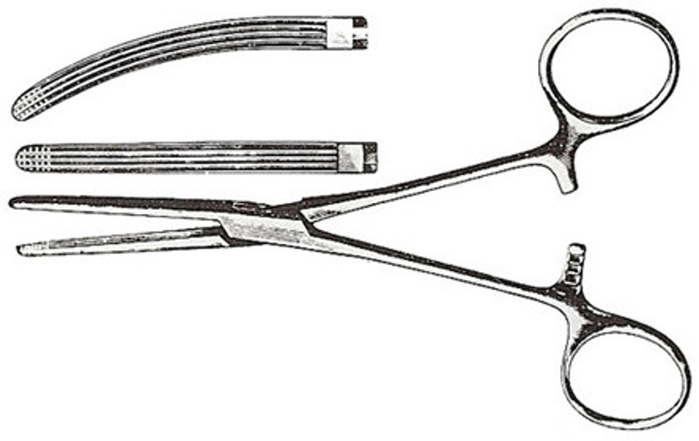 <p>Used to clamp tissue bundles that contain blood vessels. Longitudinal grooves and cross grooves at the tip. Good for large pedicles, etc.</p>