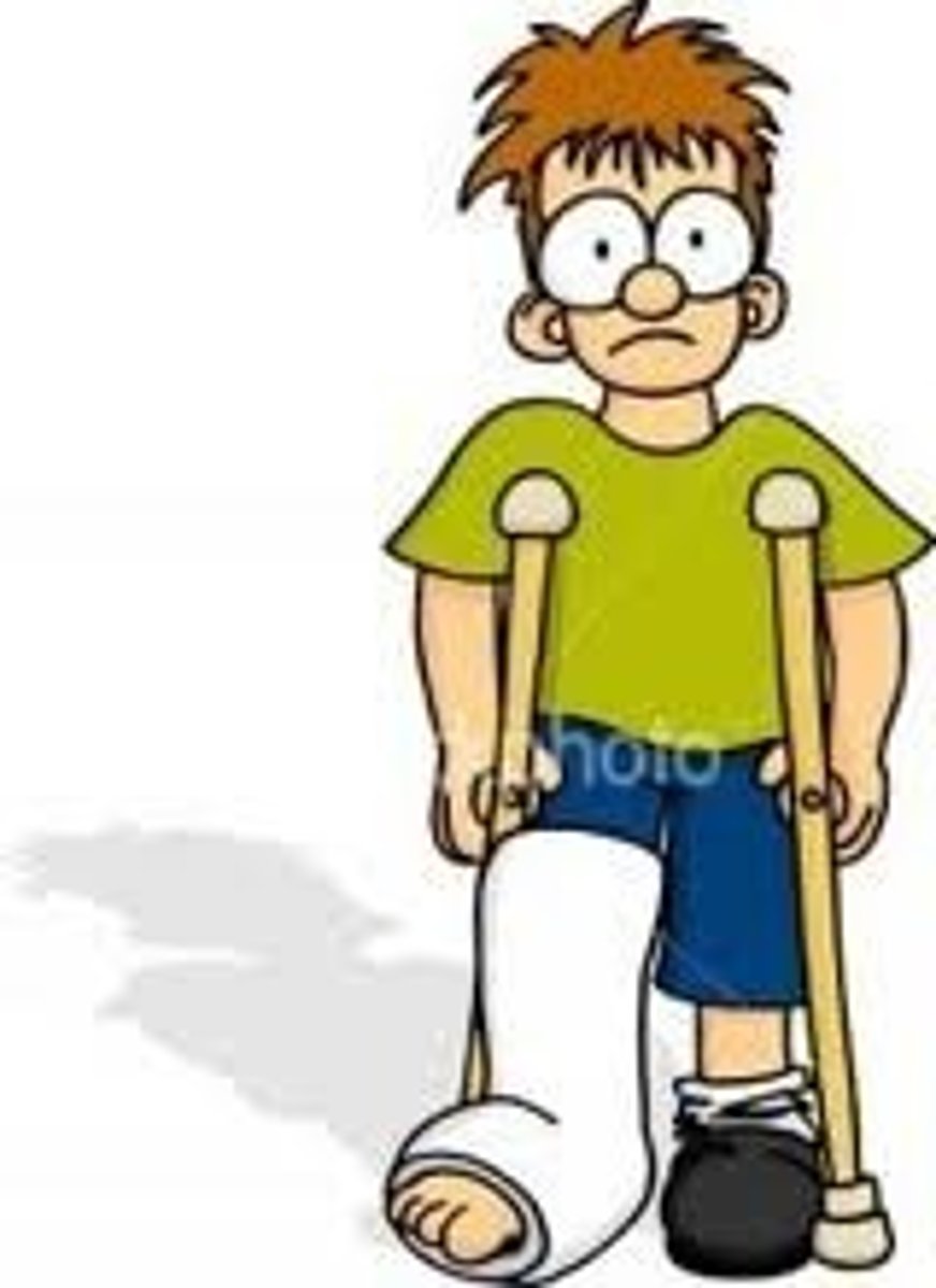 <p>to break (one's leg)</p>