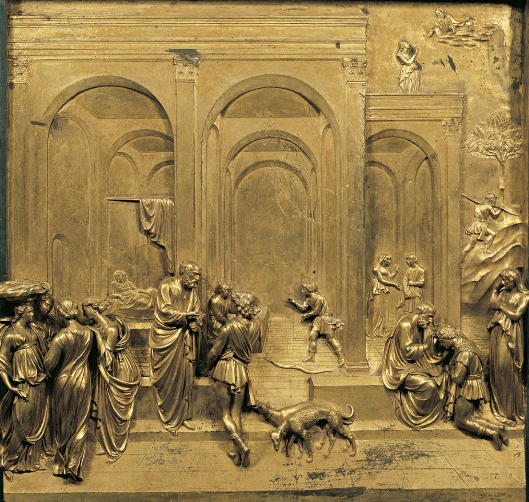 <p><strong>Jacob and Esau, panel of the “Gates of Paradise”</strong></p>