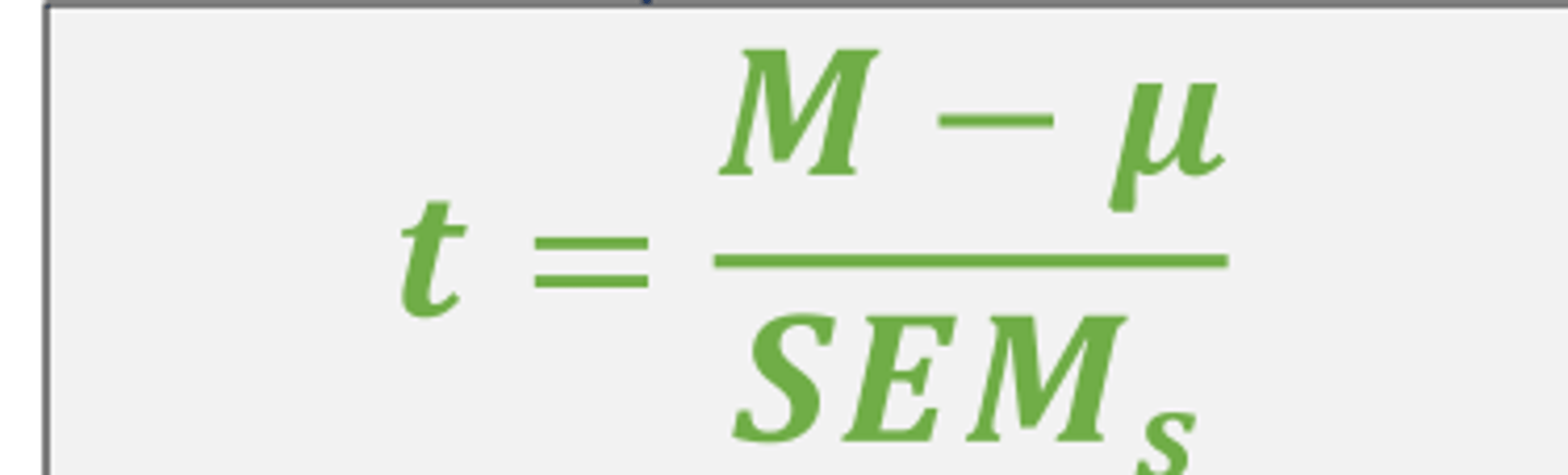 <p>t value = (sample mean - population mean) / standard error of sample mean</p>