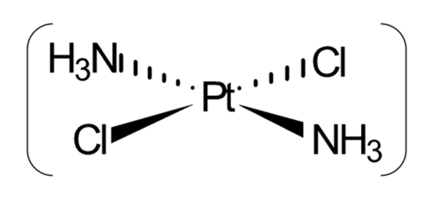 <p>[Pt(NH₃)₂(Cl)₂]</p>