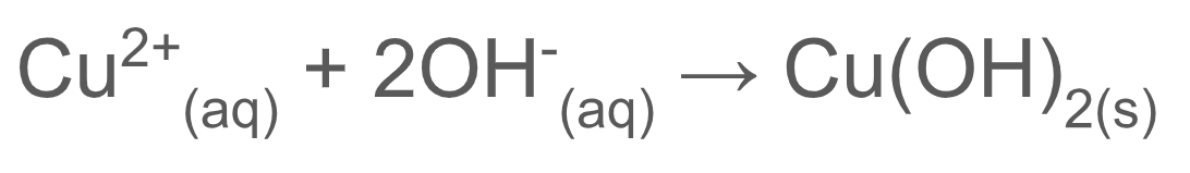 <p>They react with hydroxide ions to form a metal hydroxide precipitate </p>