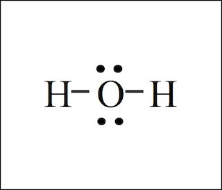<p>2(1) + 6 = 8 total valence electrons</p><p style="text-align: start">(Hydrogen is never in middle)</p><p style="text-align: start">(There are 2 shared pairs and 2 unshared pairs)</p>
