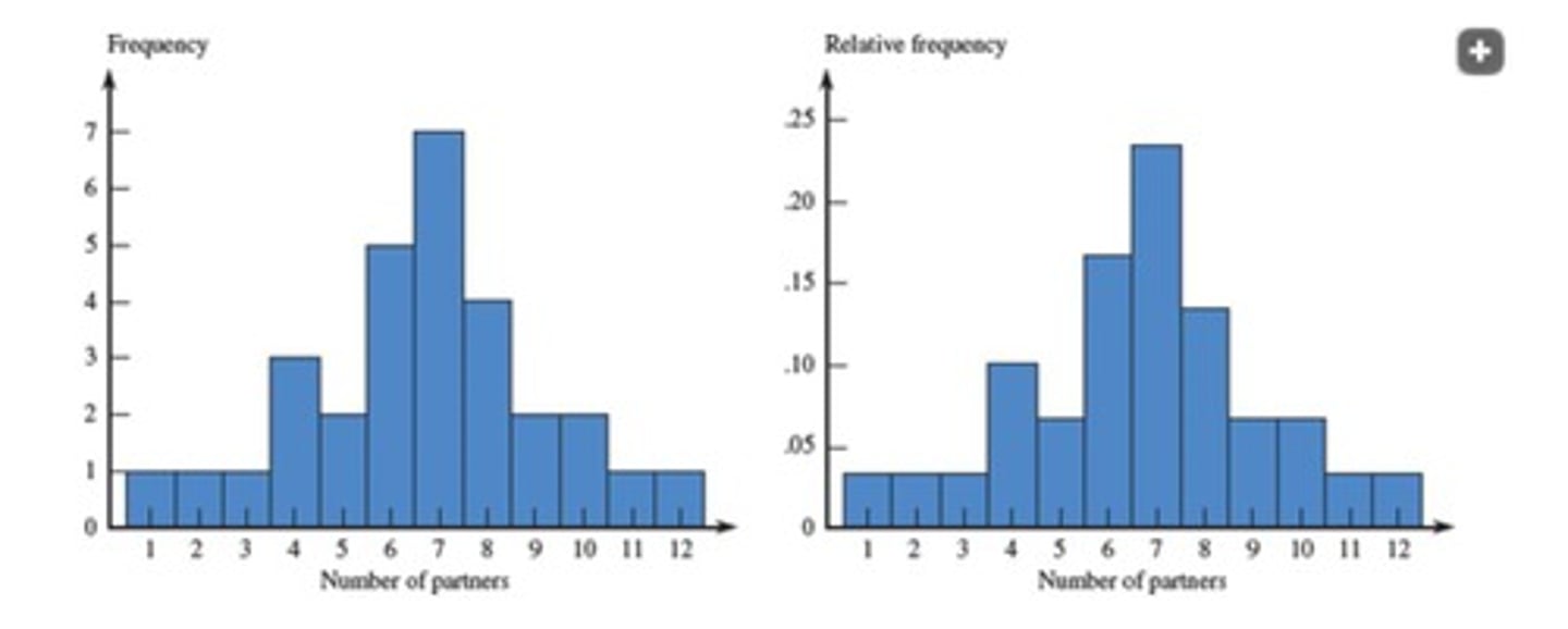 <p>The distribution of frequencies of observations.</p>