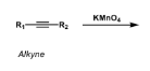 <p>Oxidative cleavage of alkynes with KMnO4</p>