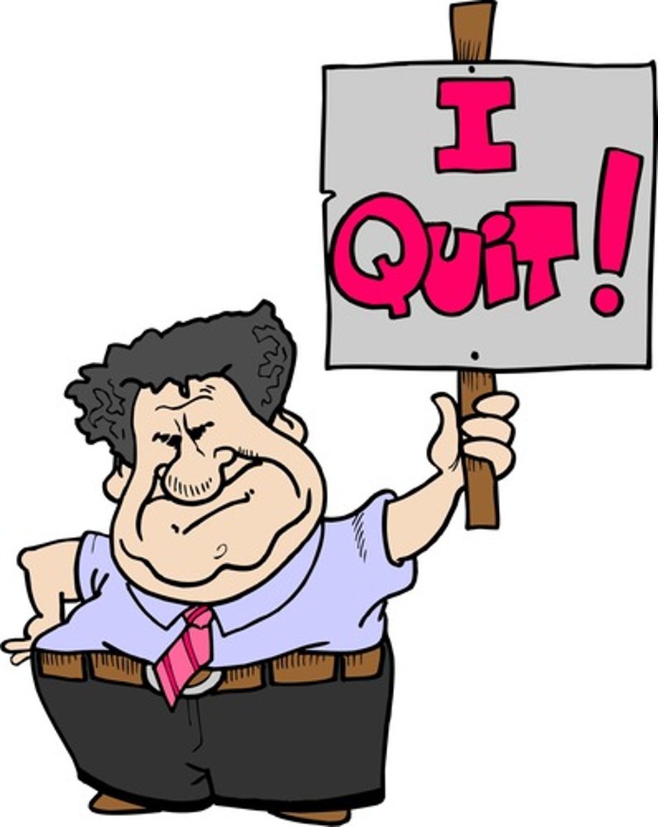 <p>to quit your job (formal)</p>
