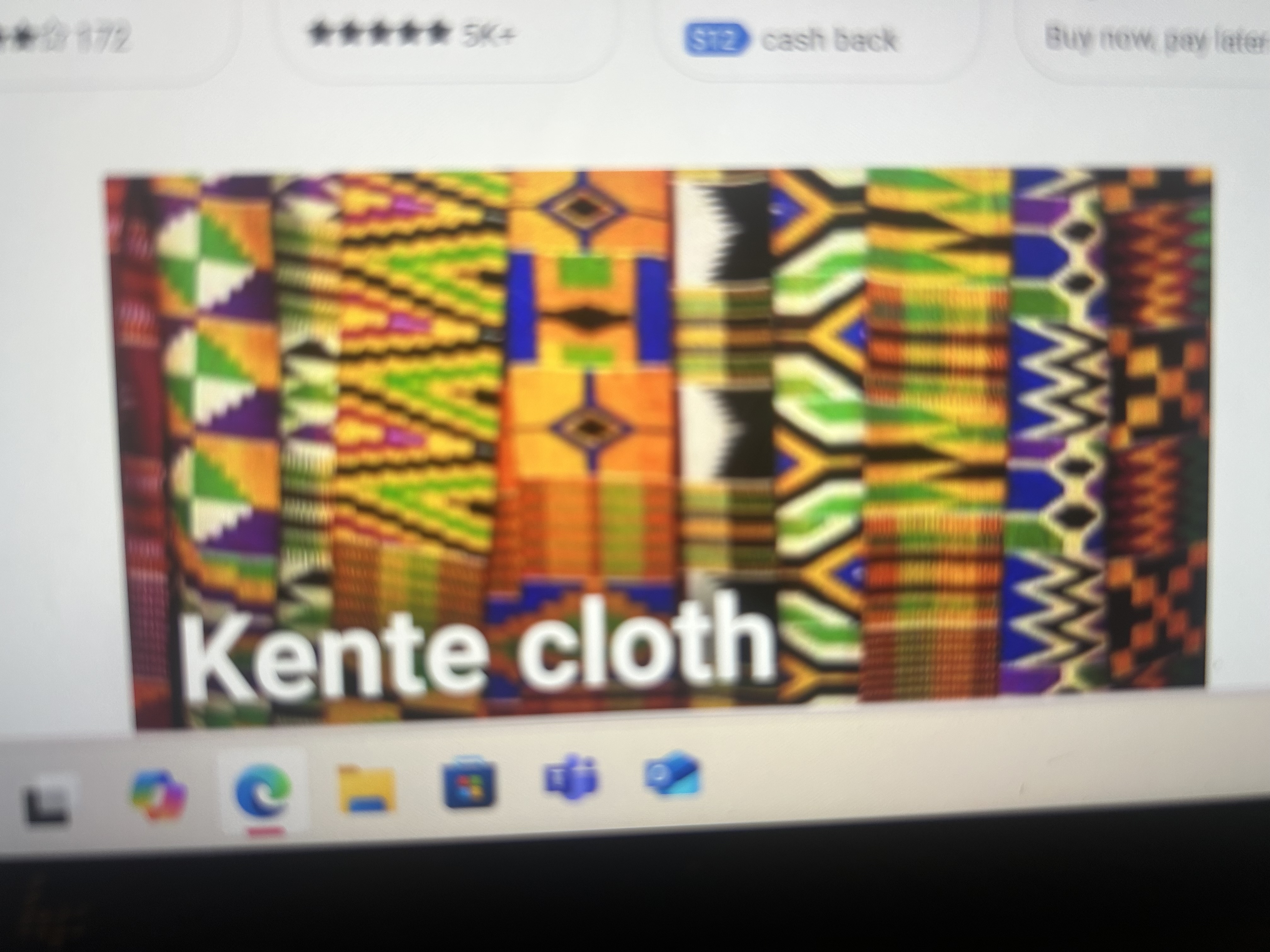 <p>traditional design, such as kente cloth</p><p></p>