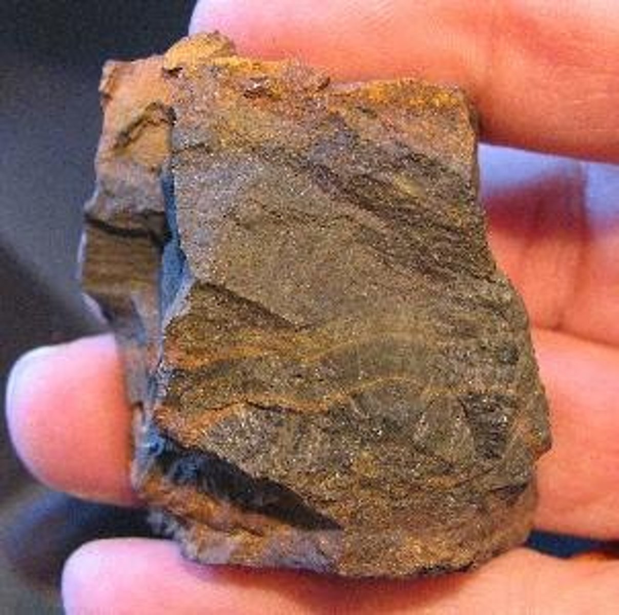<p>Non Metallic Luster. 5.5 hardness. Yellow-brown streak. 3.6-4.4 SG. Yellow-brown to dark brown color, amorphous, but may be pseudomorphic after pyrite</p>