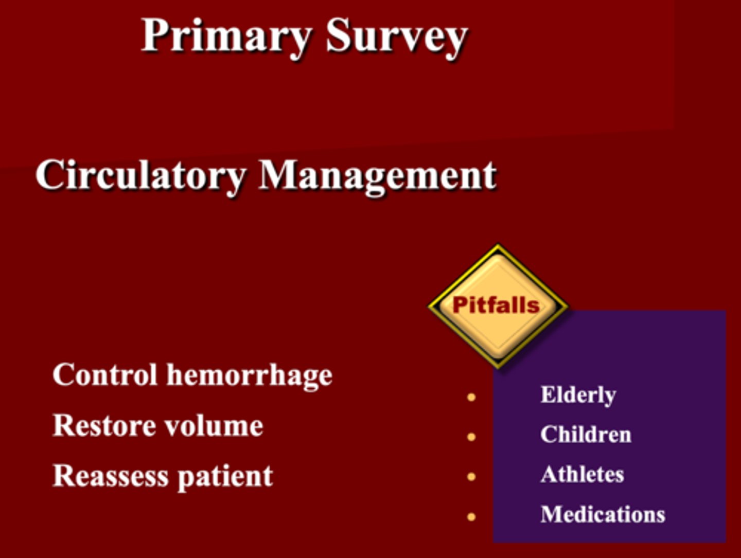 <p>1. Elderly (they don't follow rules &amp; don't respond as well)</p><p>2. Children (they don't follow rules &amp; they can be fine one minute and bottom out the next minute) </p><p>3. Athletes (Known to have lower HR)</p><p>4. Medications (some meds have - inotropic effect (BB))</p>
