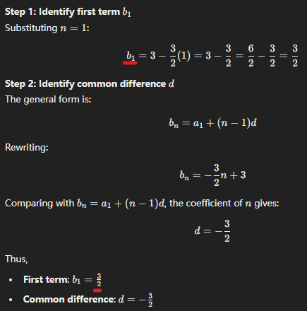 <p>i) a1: -1 CD: 2<br>ii) a1: 3/2 CD:-3/2</p>