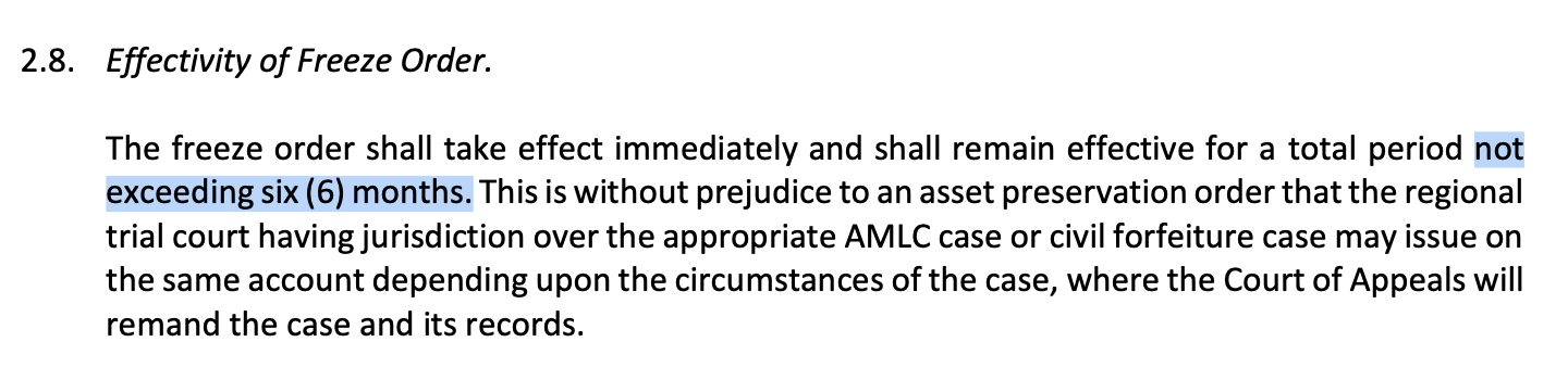 <p>d. It shall not exceed (6) six months</p>