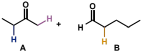 <p>overall equation for reaction between these carbonyls</p>