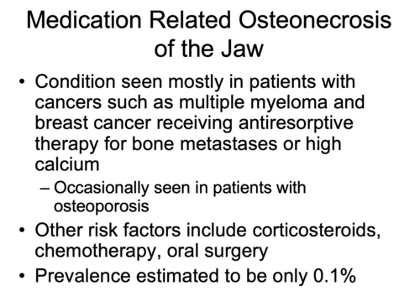 <p>osteonecrosis of the jaw</p>