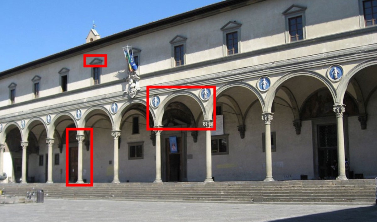 <p>Ospedale degli innocenti, Brunelleschi, 1419, Florence, Italy</p>
