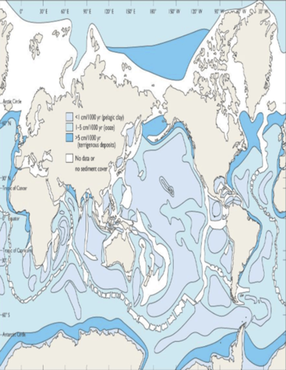 <p>Places where pelagic clay dominates due to no other sediment source</p>