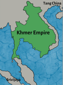 <p>● Officially begins in 802, when King Jayavarman II declared himself chakravartin</p><p>● He was deified as king in the Hindu tradition</p><p>● Khmer Empire territory around 900 CE</p>
