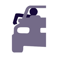 <p>The driver’s left arm and hand are extended downward. This hand signal means that the driver plans to:</p>