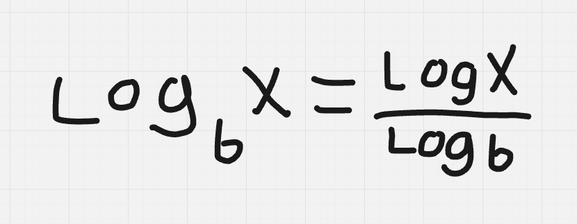 <p>Can be log with any base, as long as the base in the numerator and denominator match. Doesn’t need to be common log, the bases simply must match for both sides of the fraction.</p>