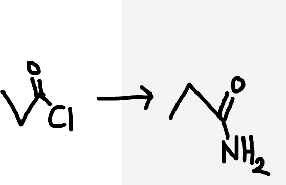 <p>Acyl chloride to primary amide</p>