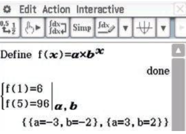 <ol><li><p>Deﬁne f(x) = a × bx.</p></li><li><p>Solve the simultaneous equations (in example).</p></li></ol><p></p>