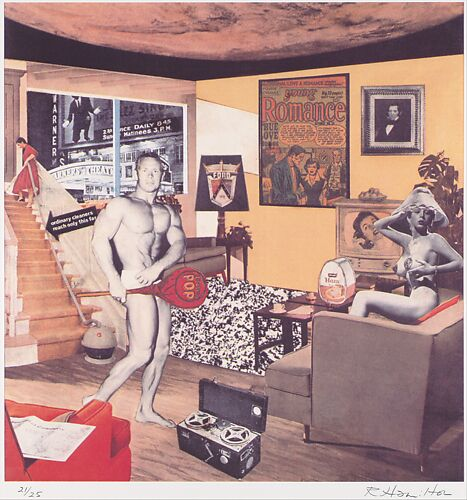 <ul><li><p>founder of pop art</p></li><li><p><span>“</span><strong><em>Just what is it that makes today's homes so different, so appealing?</em></strong><span>”</span></p></li></ul><p></p>