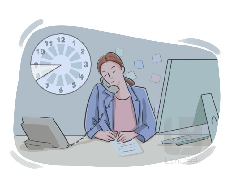 <p><strong>(time spent working) after the usual time needed or expected in a job:</strong></p><p><br></p>