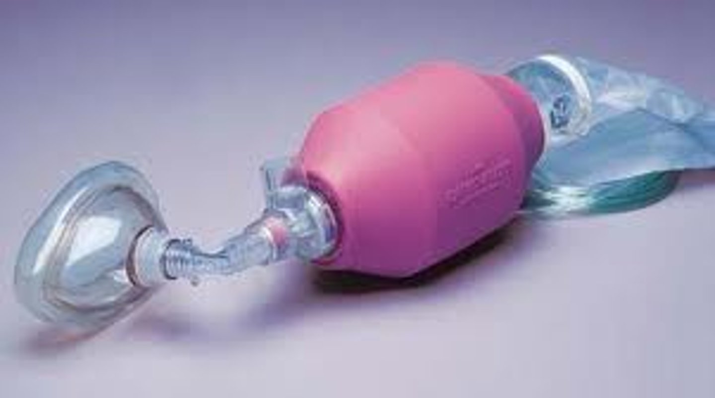 <p>used to provide positive pressure ventilation to patients who are not breathing</p>