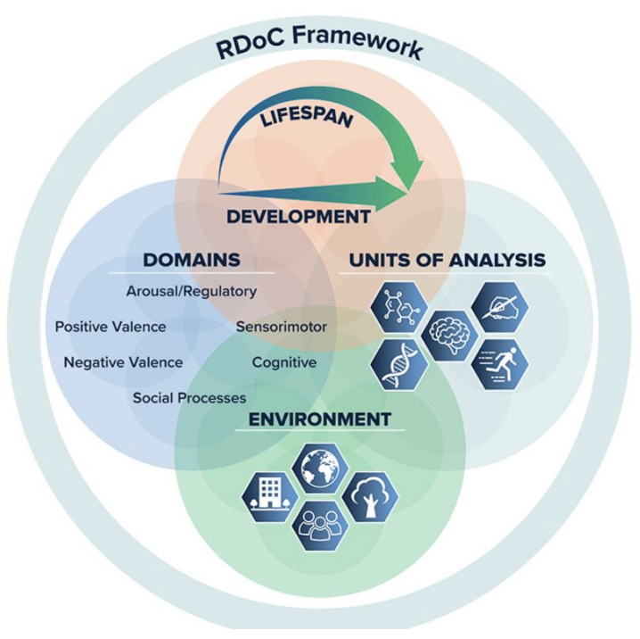 <p>a research framework for investigating mental disorders. the aim is to understand the nature of mental health and illness in terms of varying degrees of dysfunction in fundamental psychological/biological systems</p>