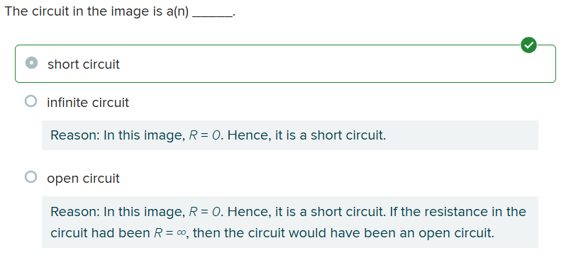 <p>a. short circuit</p>