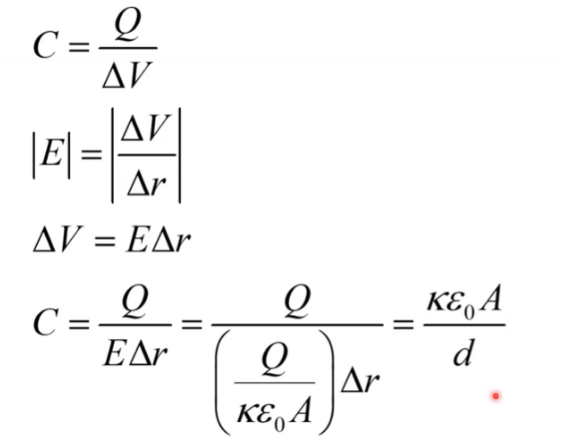 <p>ability to store electric charge</p>