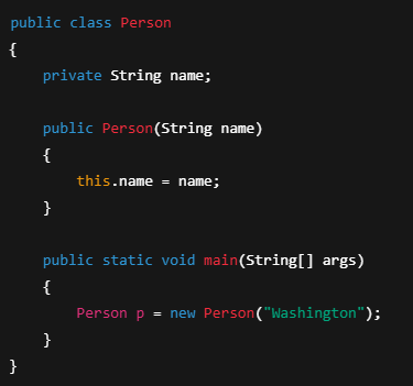 <p><span>Consider the following class definition. The following statement, which is located in a method in a different class, creates a new Person object with its attribute name initialized to "Washington".</span><br><br><span>Which of the following can be used to replace /* missing constructor */ so that the object p is correctly created?</span></p>