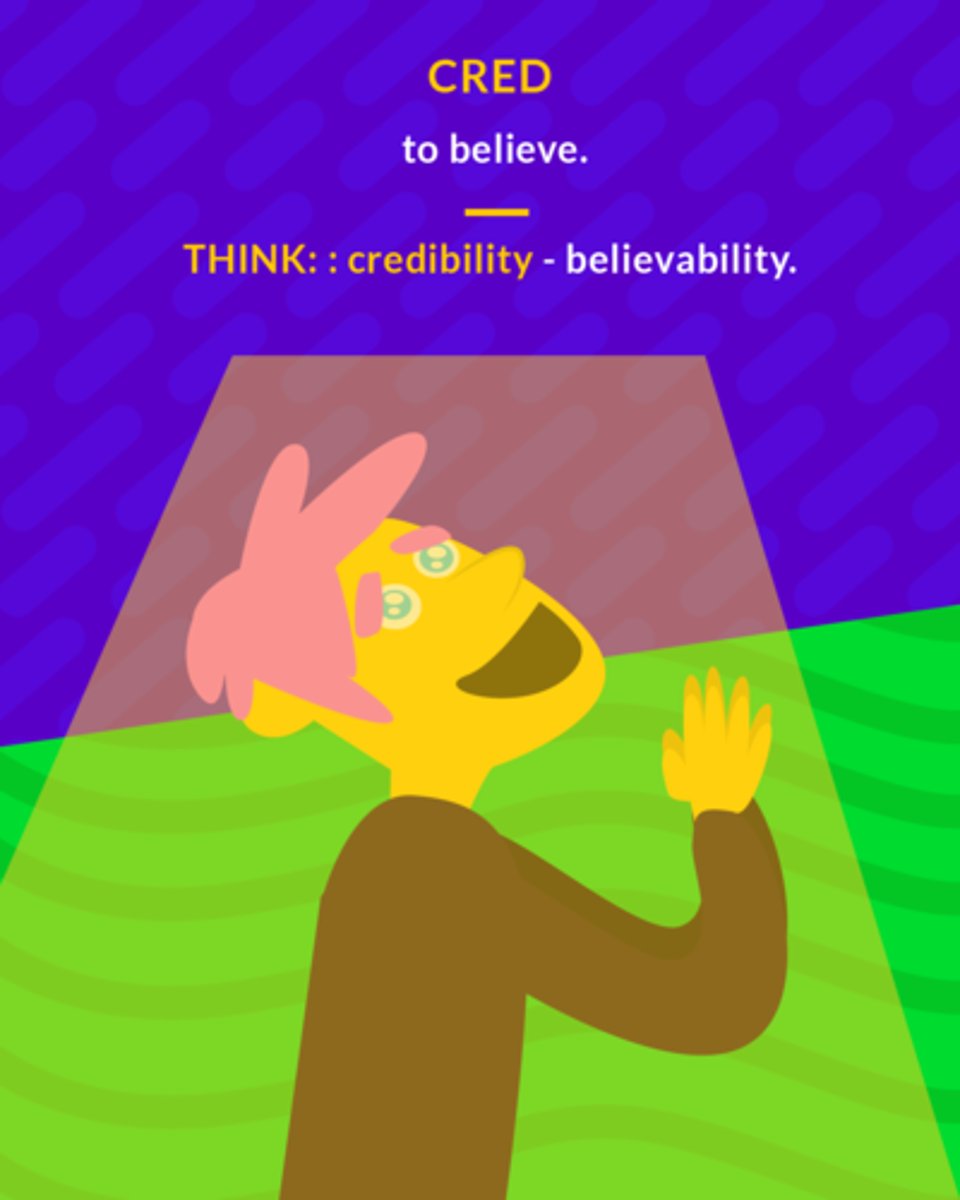 <p>to believe</p>