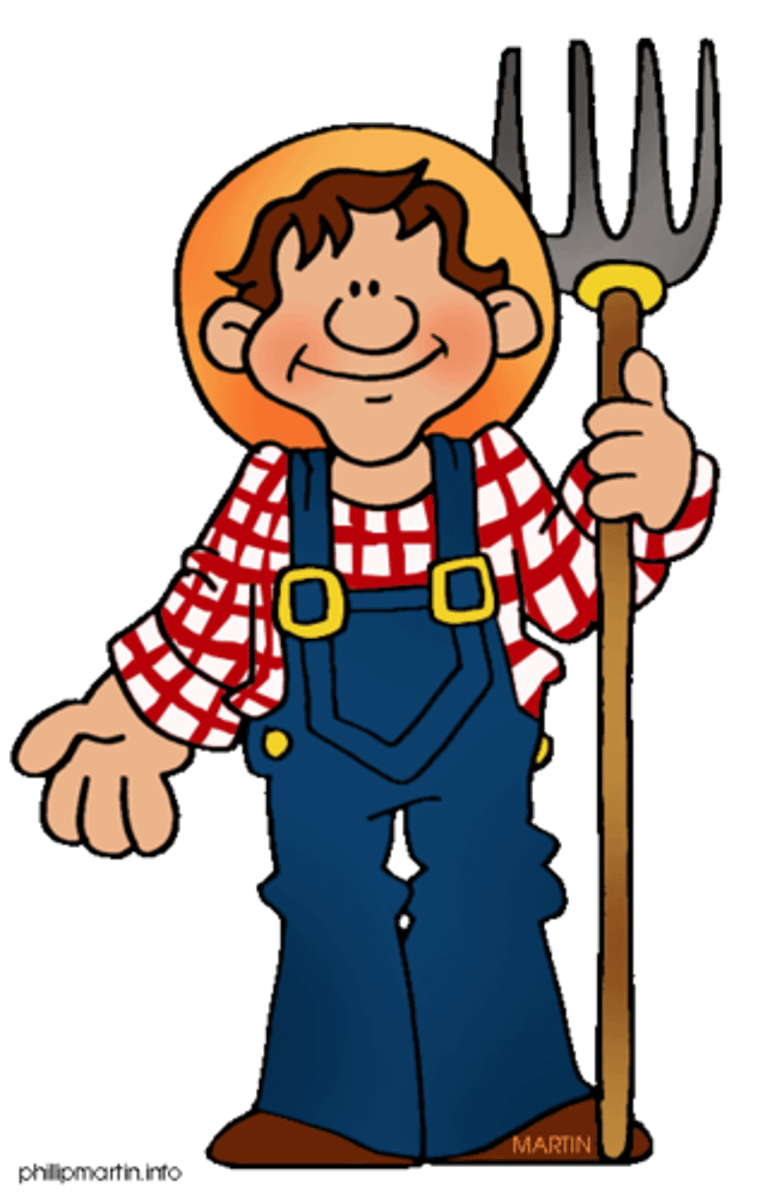 <p>a stupid or awkward person who lives in the countryside rather than a town, especially one whose appearance is in some way strange or humorous</p>