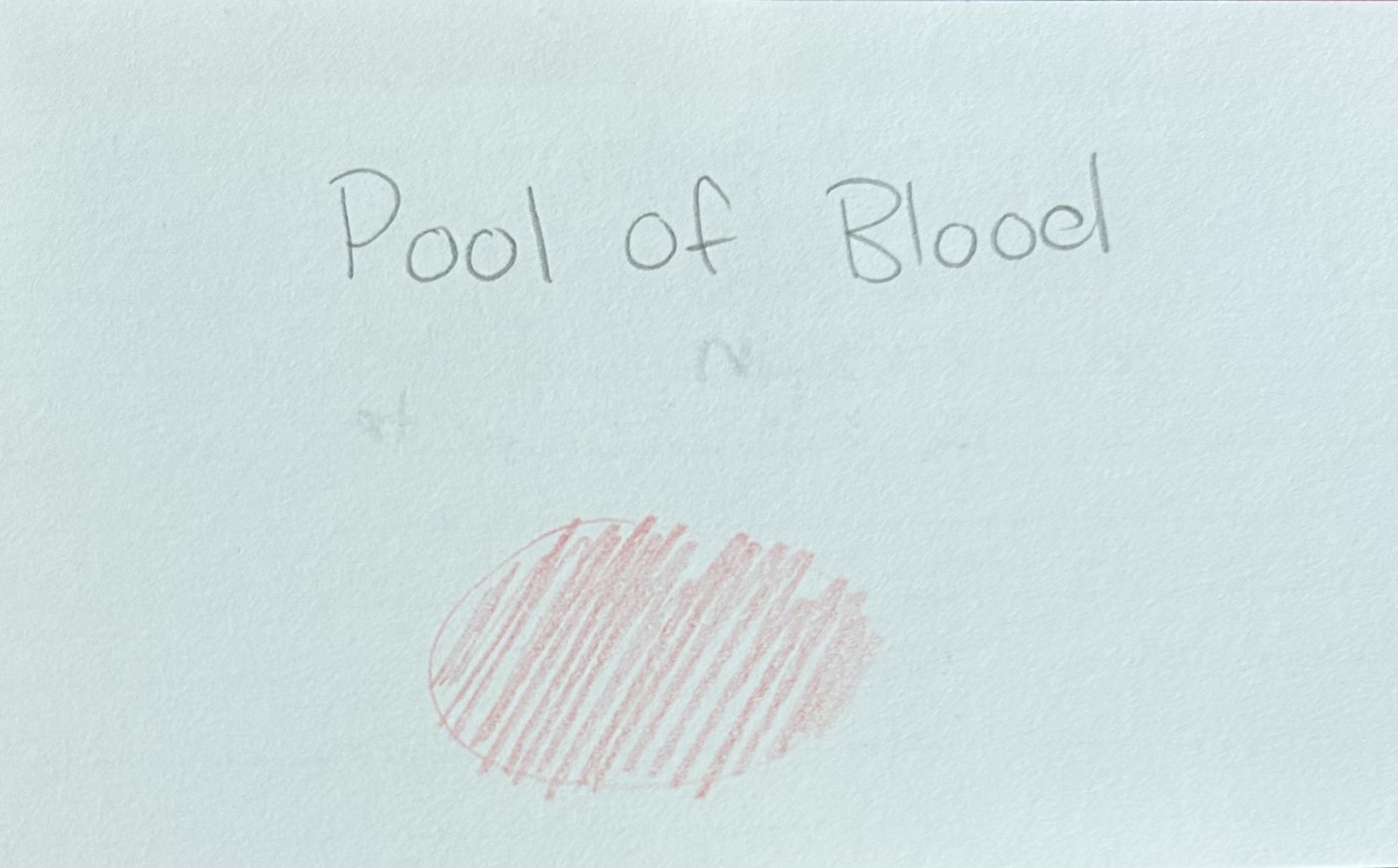 <p>A passive bloodstain, not absorbed to surface </p>